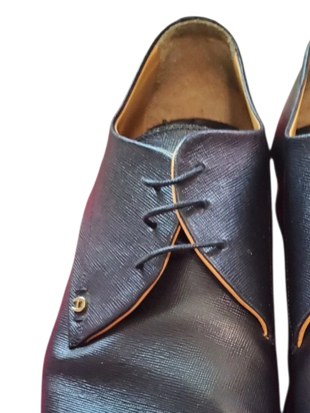 Aigner Mens Black Leather Derby Lace-Up Dress Shoes Size 43